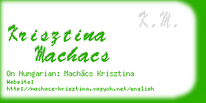 krisztina machacs business card