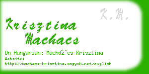 krisztina machacs business card